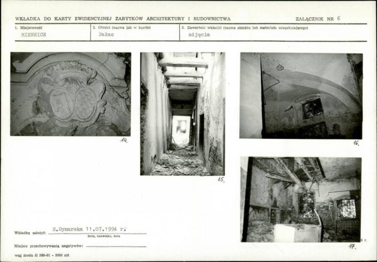 Piwnica pałacu w Mienicach