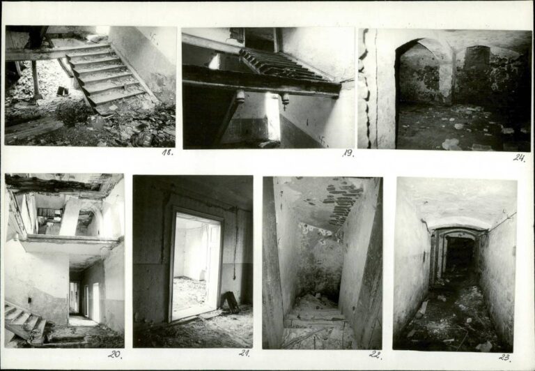 Wnętrze pałacu w Mienicach w 1992 roku