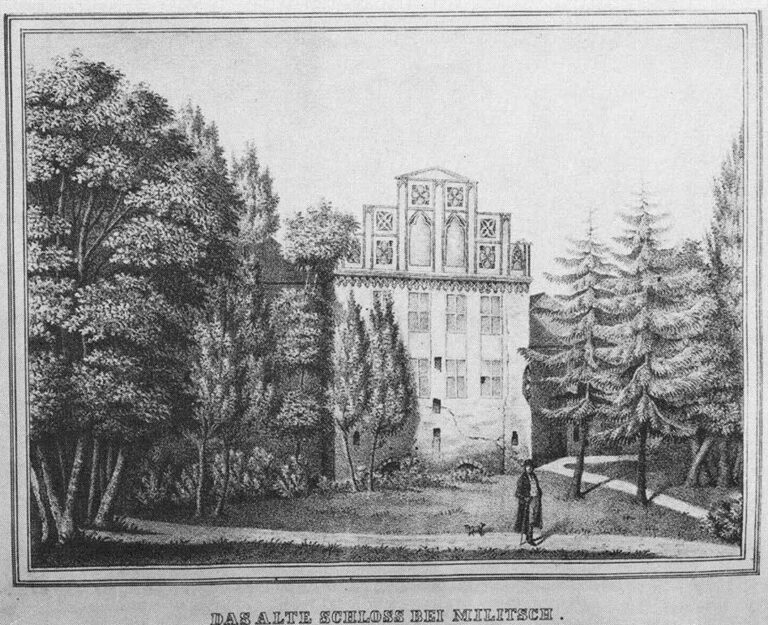 Zamek książąt oleśnickich w Miliczu ruiny rok 1841