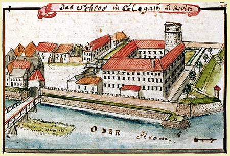 Zamek w Głogowie z XVIII wieku Zamek w Głogowie z XVIII wieku